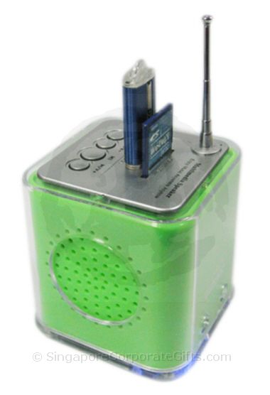 MP3 Speaker with Radio (Thumdrive and SD Card Input) Cube