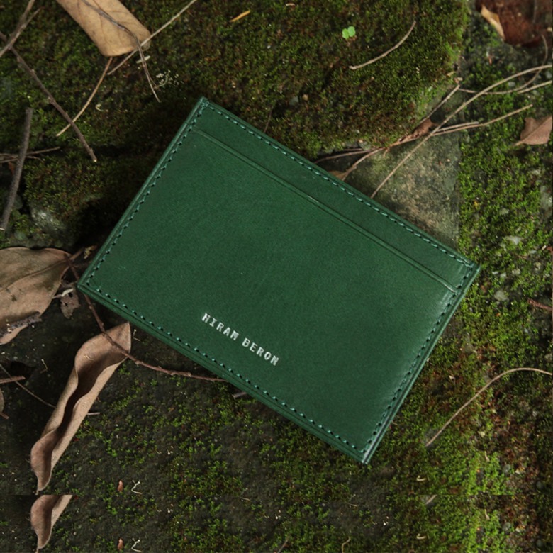 RFID Blocking Top Grain Leather Card Holder - Green